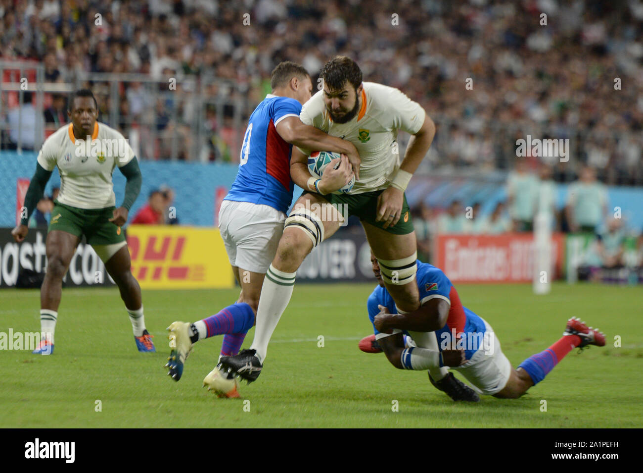Toyota, Aichi, Japan. 28th Sep, 2019. Lood de Jager of South Africa during the 2019 Rugby World Cup pool B match between South Africa and Namibia at the City of Toyota Stadium in Toyota, Aichi, Japan on September 28, 2019. Photo by Tadashi Miyamoto Credit: Aflo Co. Ltd./Alamy Live News Stock Photo