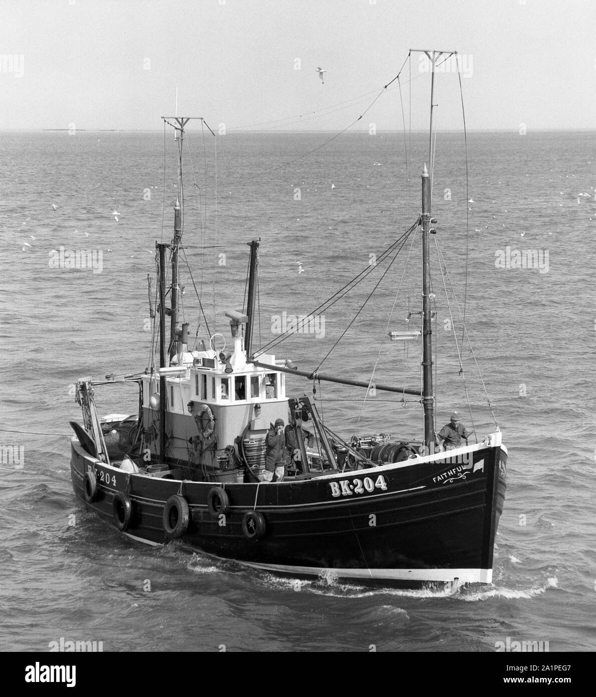 Faithful, BK 204, arriving at Seahouses, Northumberland, c. 1972 Stock Photo