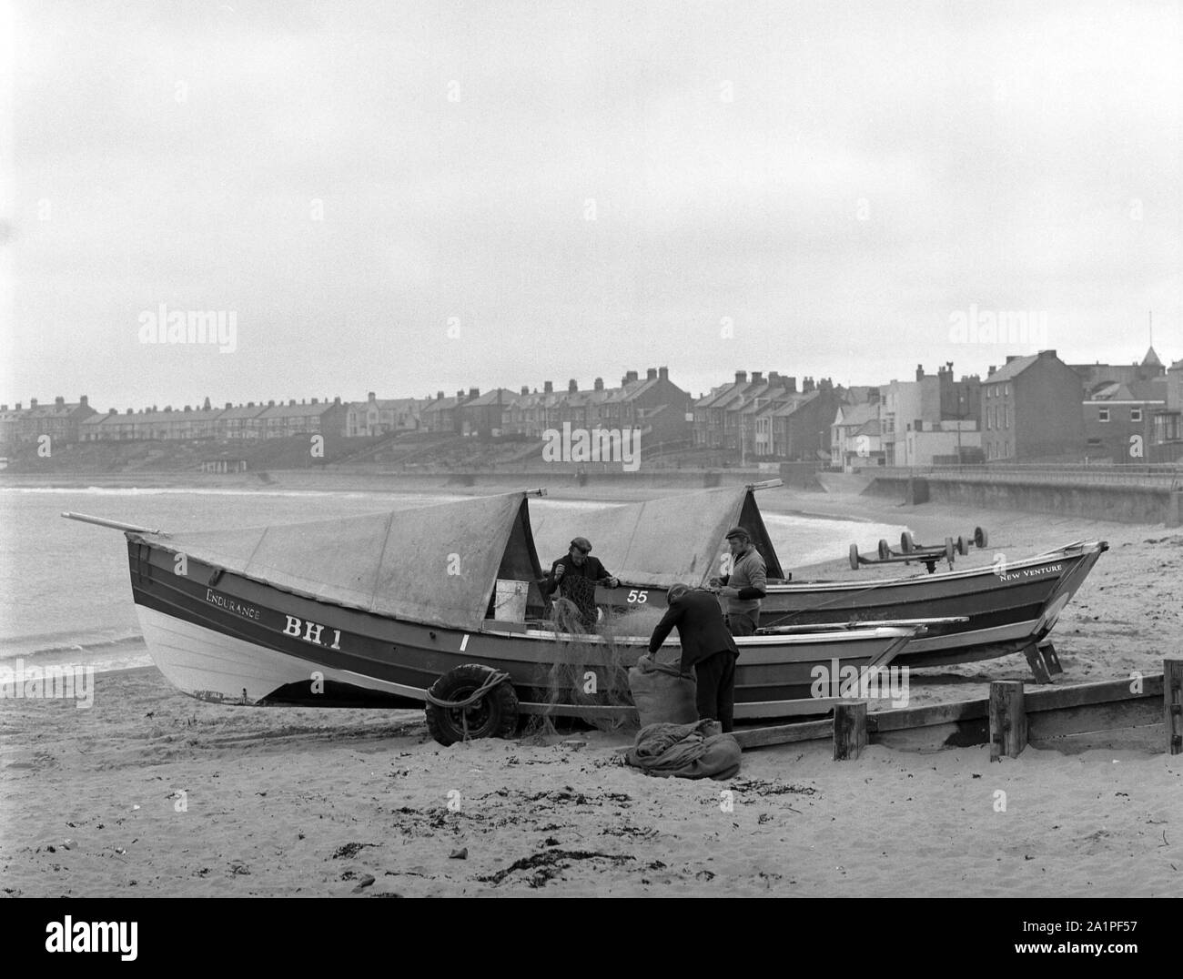BH 1, on Newbiggin beach. Northumberland c. 1975 Stock Photo - Alamy