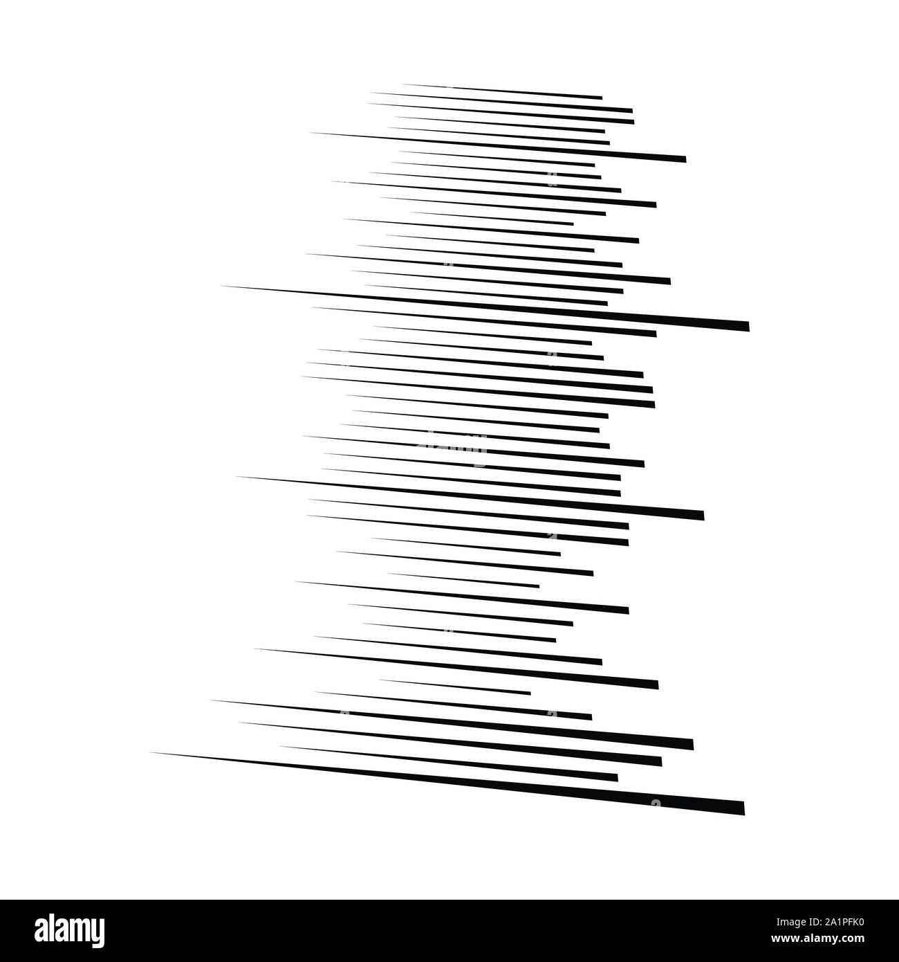 Random lines element. Random horizontal lines. Irregular straight