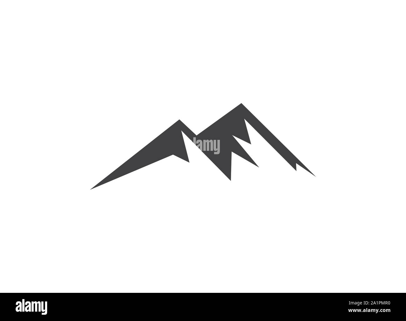 vector mountain and outdoor adventures logo, Mountain Logo Template. Minimalist Landscape Hills / Mountain Peaks Vector logo design, Stock Vector