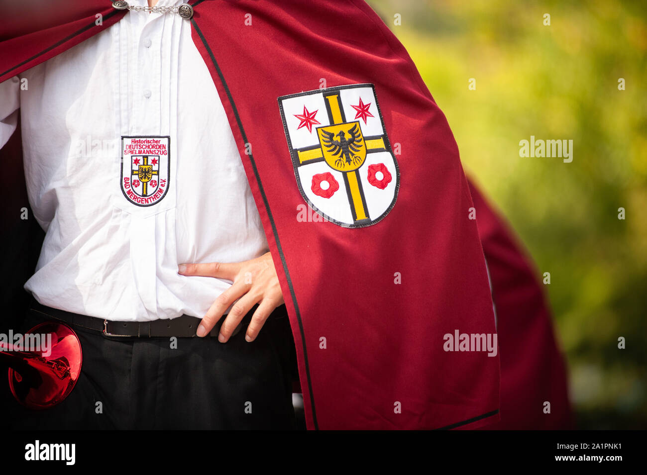 Germany, Baden Wurttemberg, Niederstetten. September 2019. Traditional autumnal Harvest Fest. Historischer deutschorden spielmannszug bad mergentheim Stock Photo