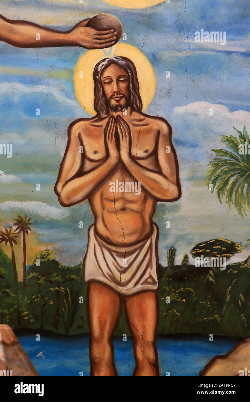 Le Bapteme De Jesus Christ Cathedrale Saint Pierre Et Paul Aneho Benin Stock Photo Alamy