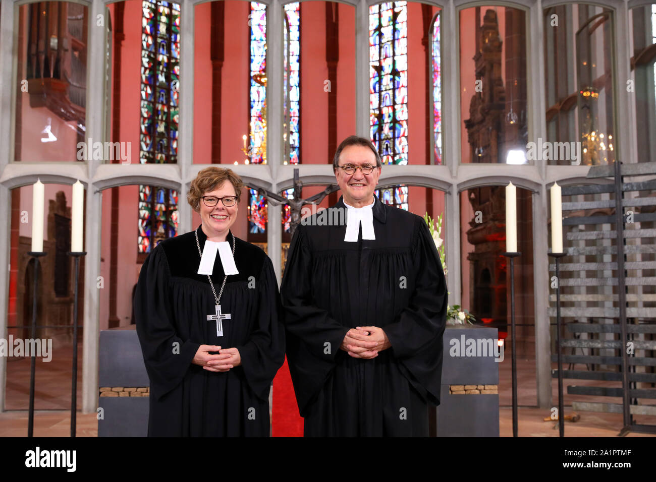 Kassel, Germany. 11th Oct, 2015. Bishop Beate Hofmann (l) And Her ...