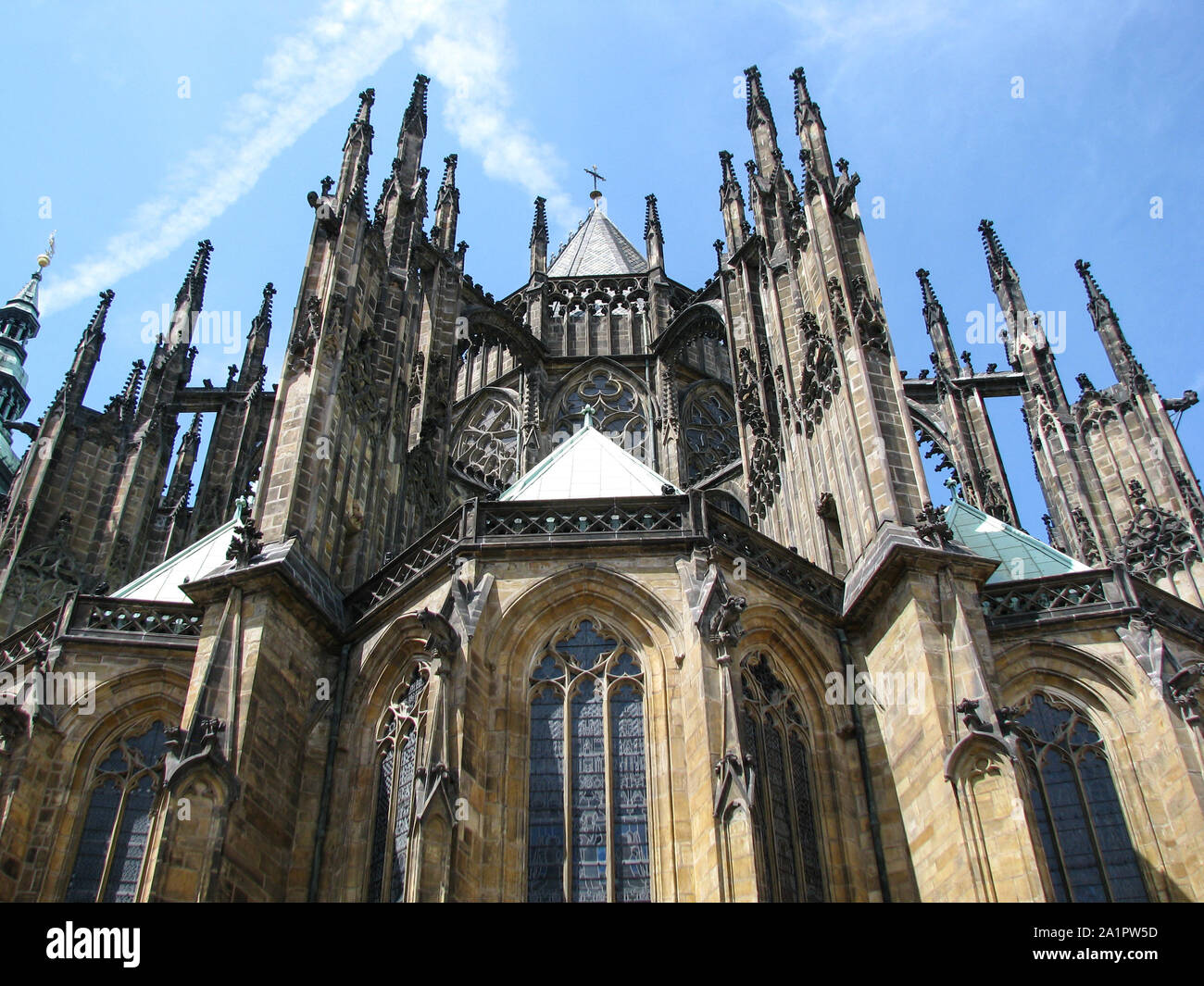 St. Vitus Cathedral exterior in Prague at daylight, Czech Republic Stock Photo
