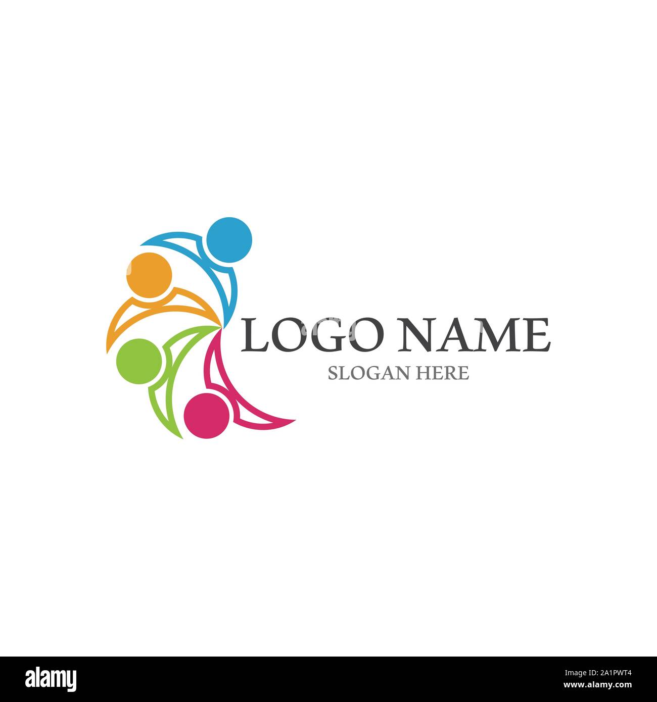 Community, network and social icon design template Stock Vector