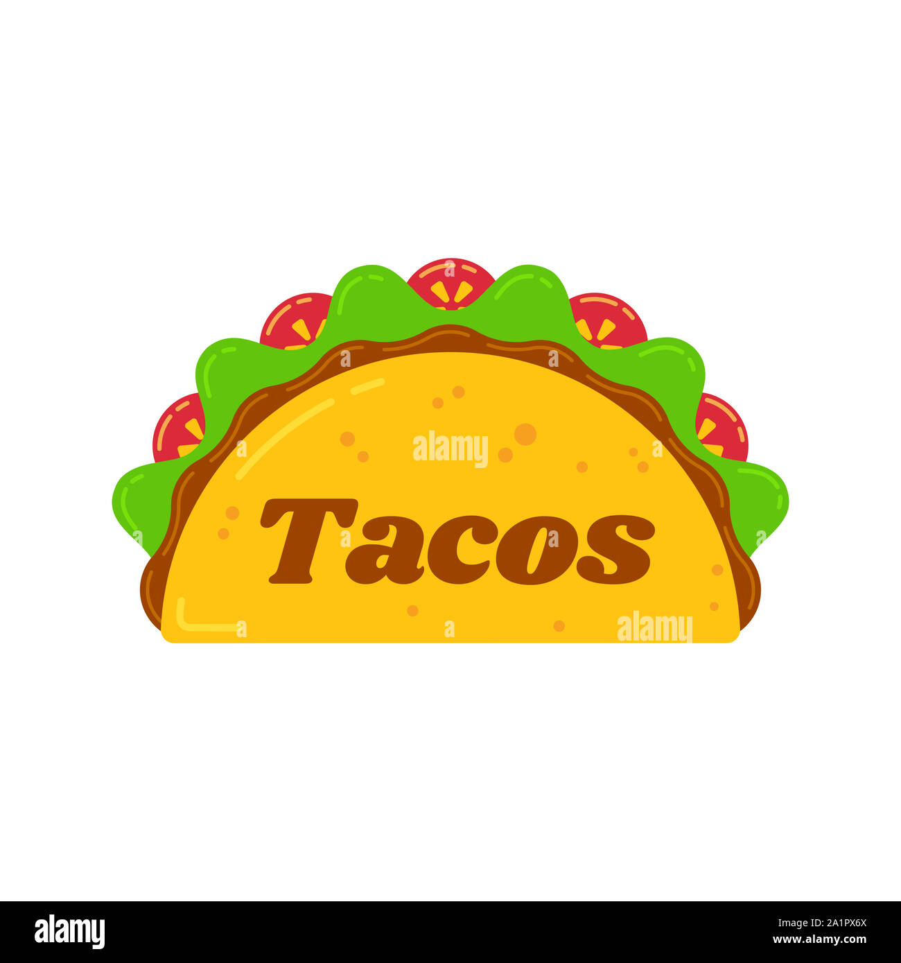 Traditional mexican tacos food bar isolated illustration. Spicy