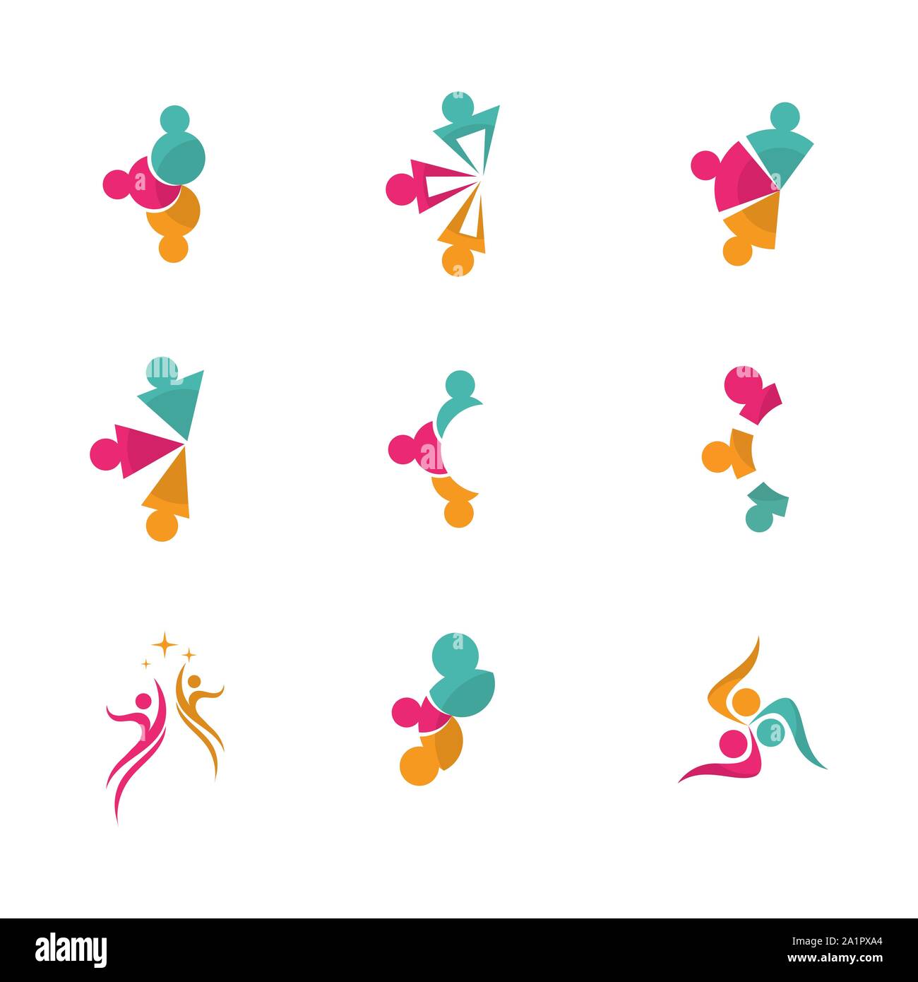 Community, network and social icon design template Stock Vector