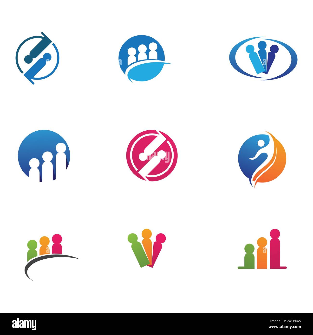 Community, network and social icon design template Stock Vector