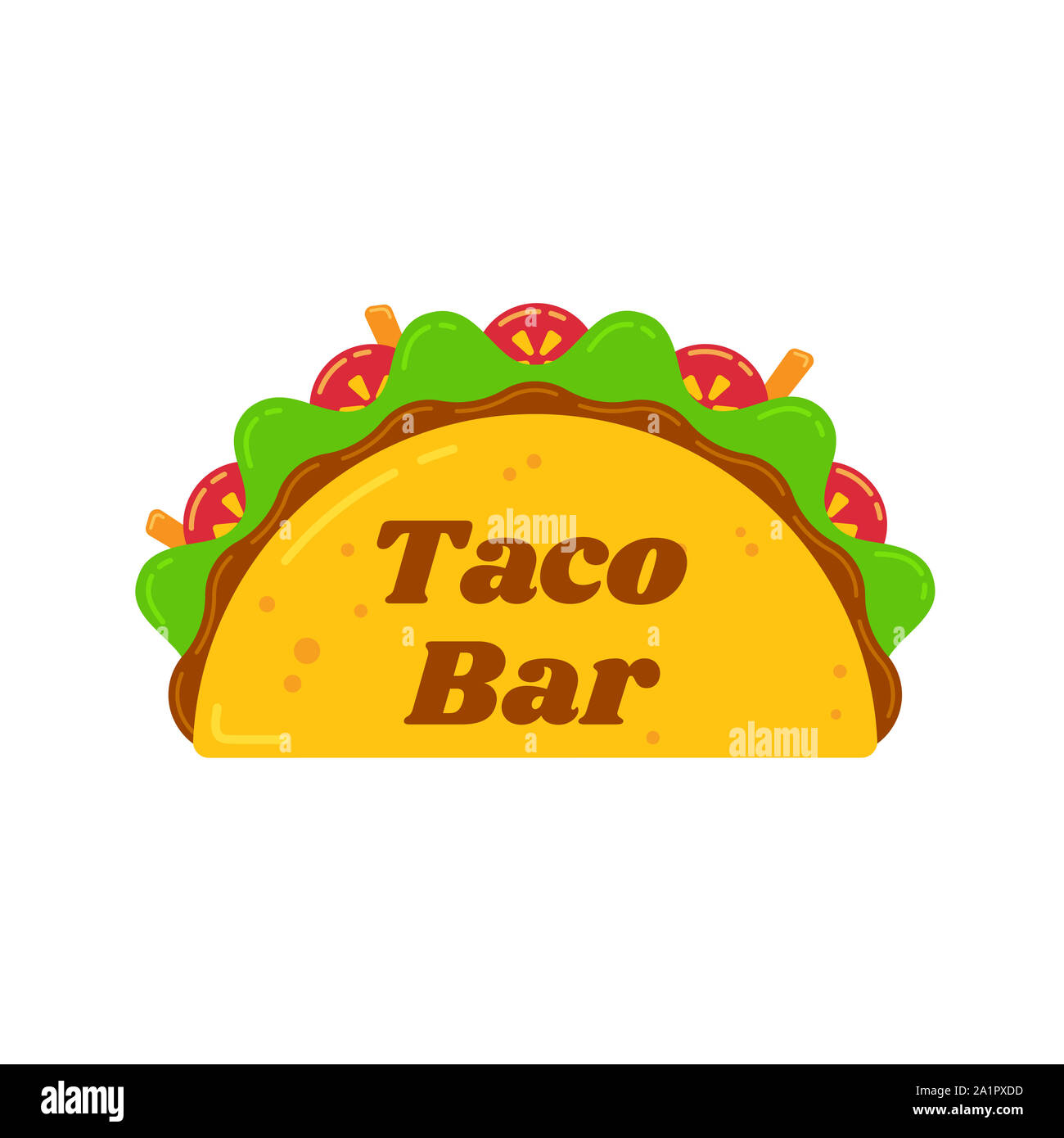 Traditional mexican tacos food bar isolated illustration. Spicy
