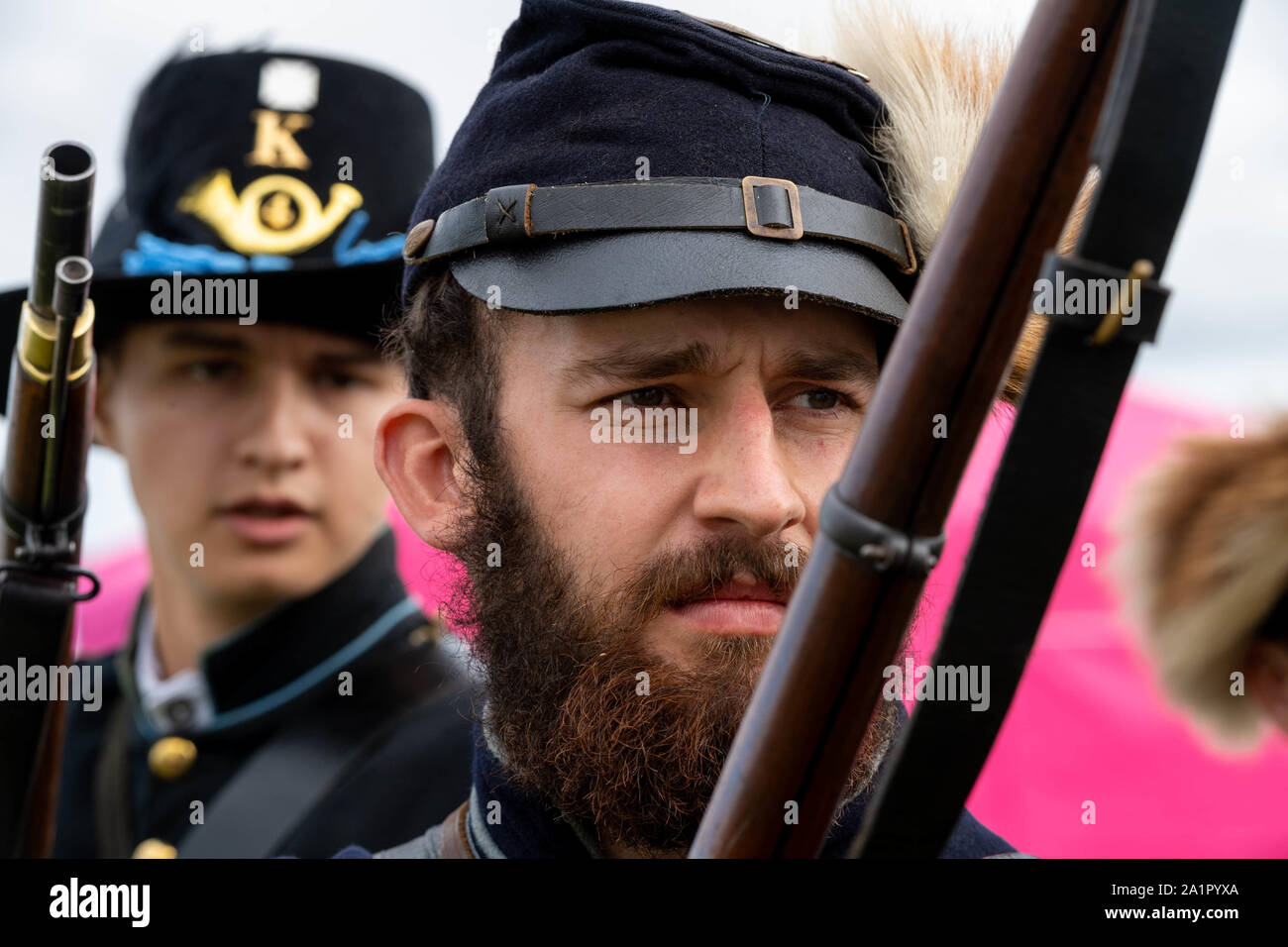 Brentwood, Essex, UK. 28th Sep, 2019. Essex Country Show and Festival of Dogs, Brentwood, Essex American civil war reenactors, Photographs by permission of show management Credit: Ian Davidson/Alamy Live News Stock Photo