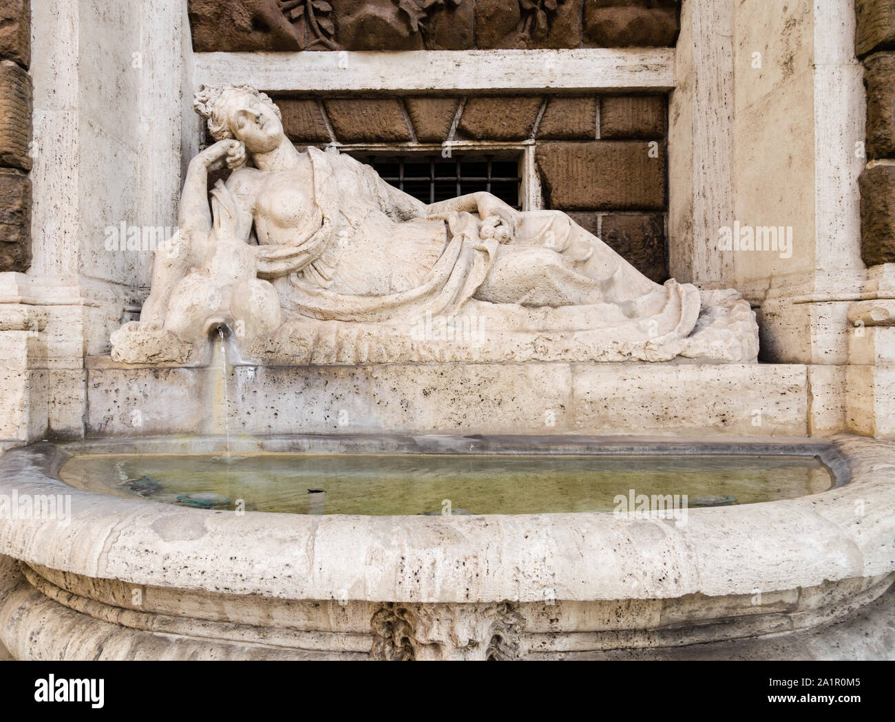 The goddess Diana, one of the Quattro Fontane, on the Quirinal Hill in Rome, Italy Stock Photo