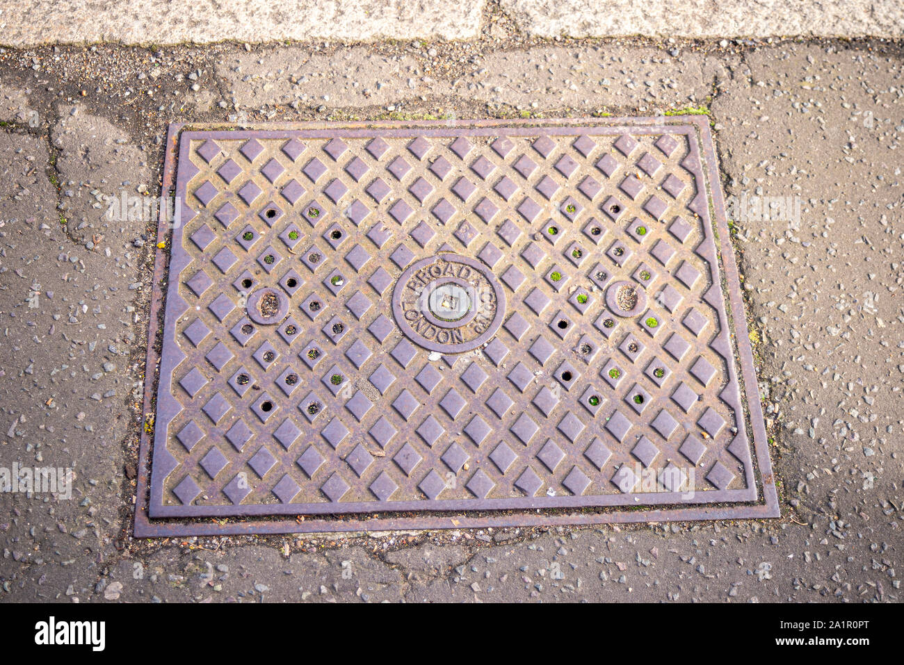 Manhole access cover in Southend on Sea, Essex, UK. Broad & Co Ltd
