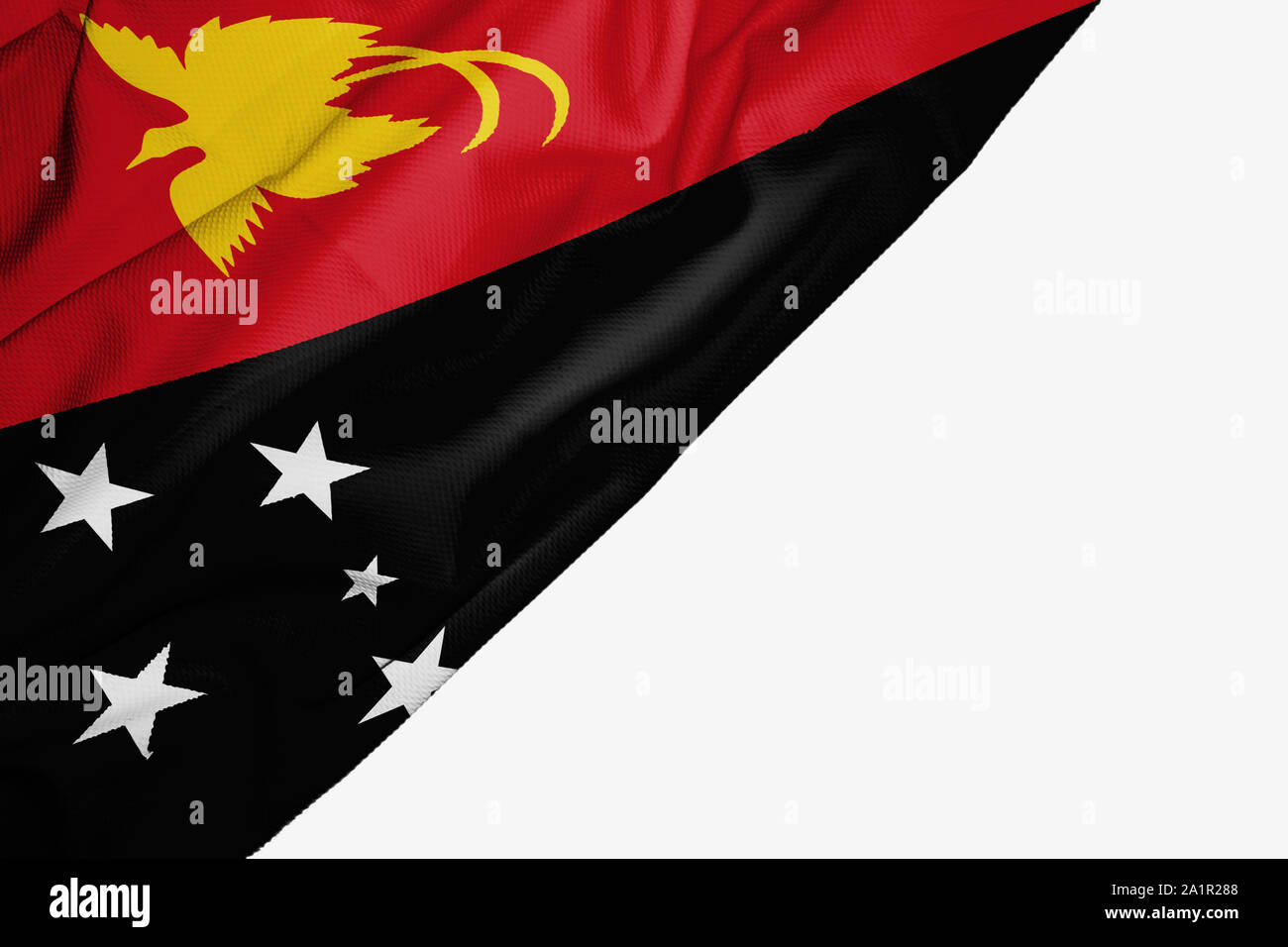 papua new guinea flag of fabric with copyspace for your text on white background Stock Photo