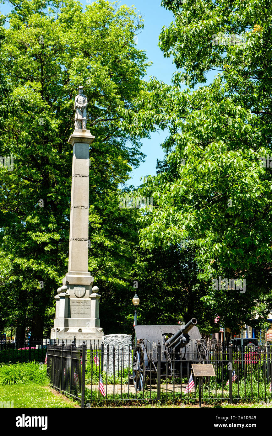 Civil War Monument, James Cameron Park, Sunbury, Pennsylvania Stock Photo