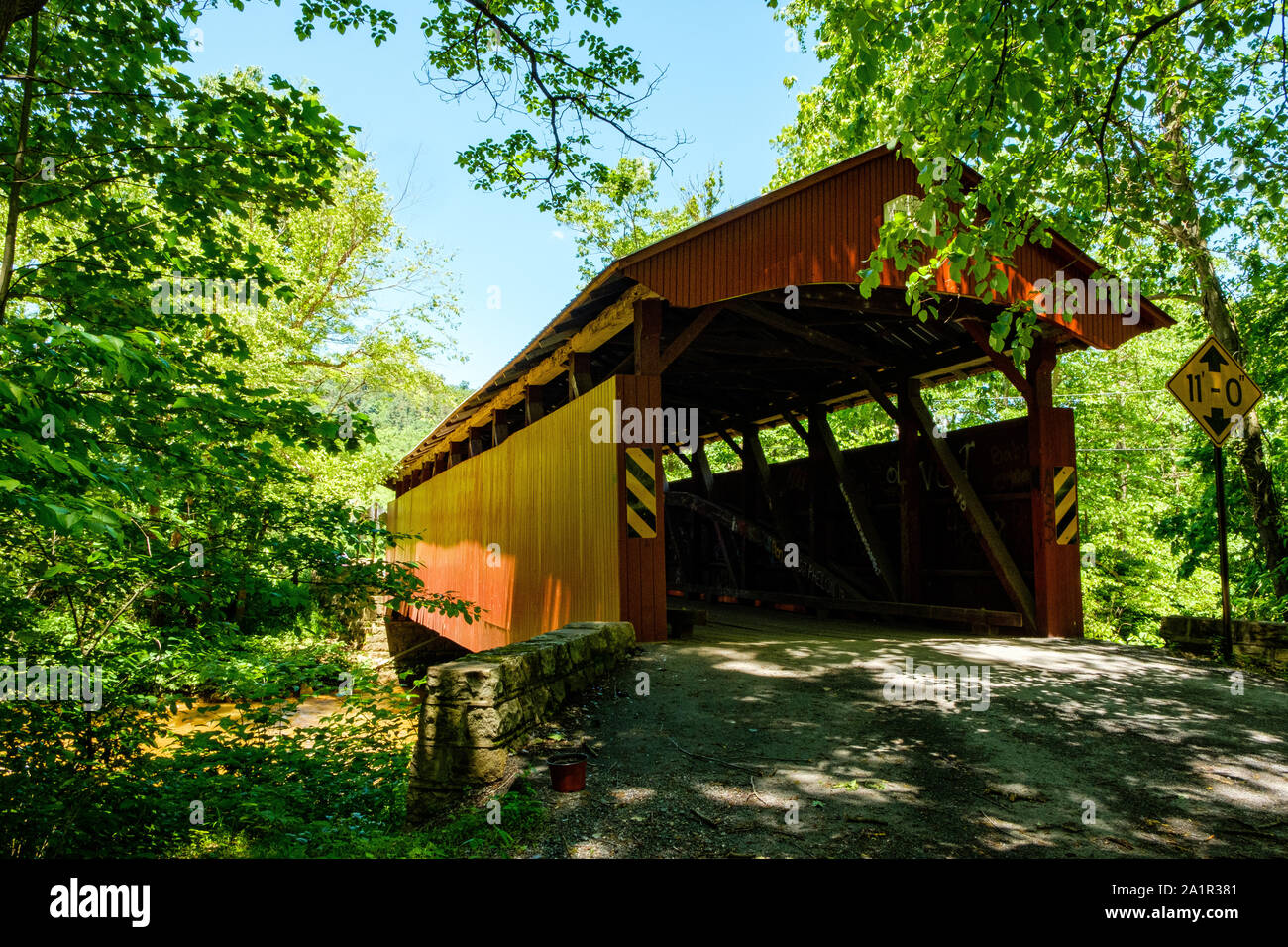 Keefer Station Covered Bridge, Mill Road, Upper Augusta Township, Pennsylvania Stock Photo