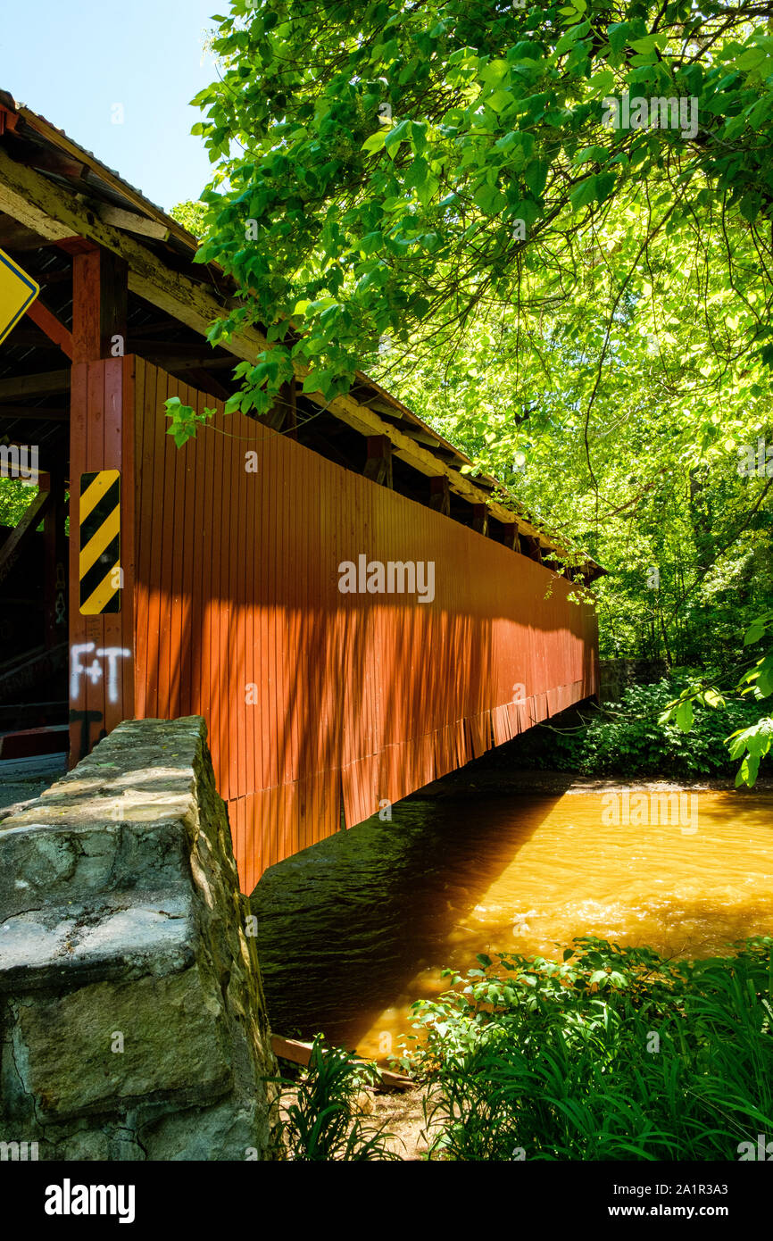 Keefer Station Covered Bridge, Mill Road, Upper Augusta Township, Pennsylvania Stock Photo