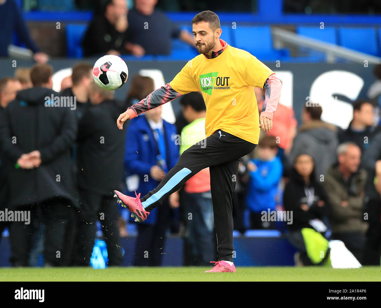 Manchester City's Bernardo Silva warming up before the Premier League