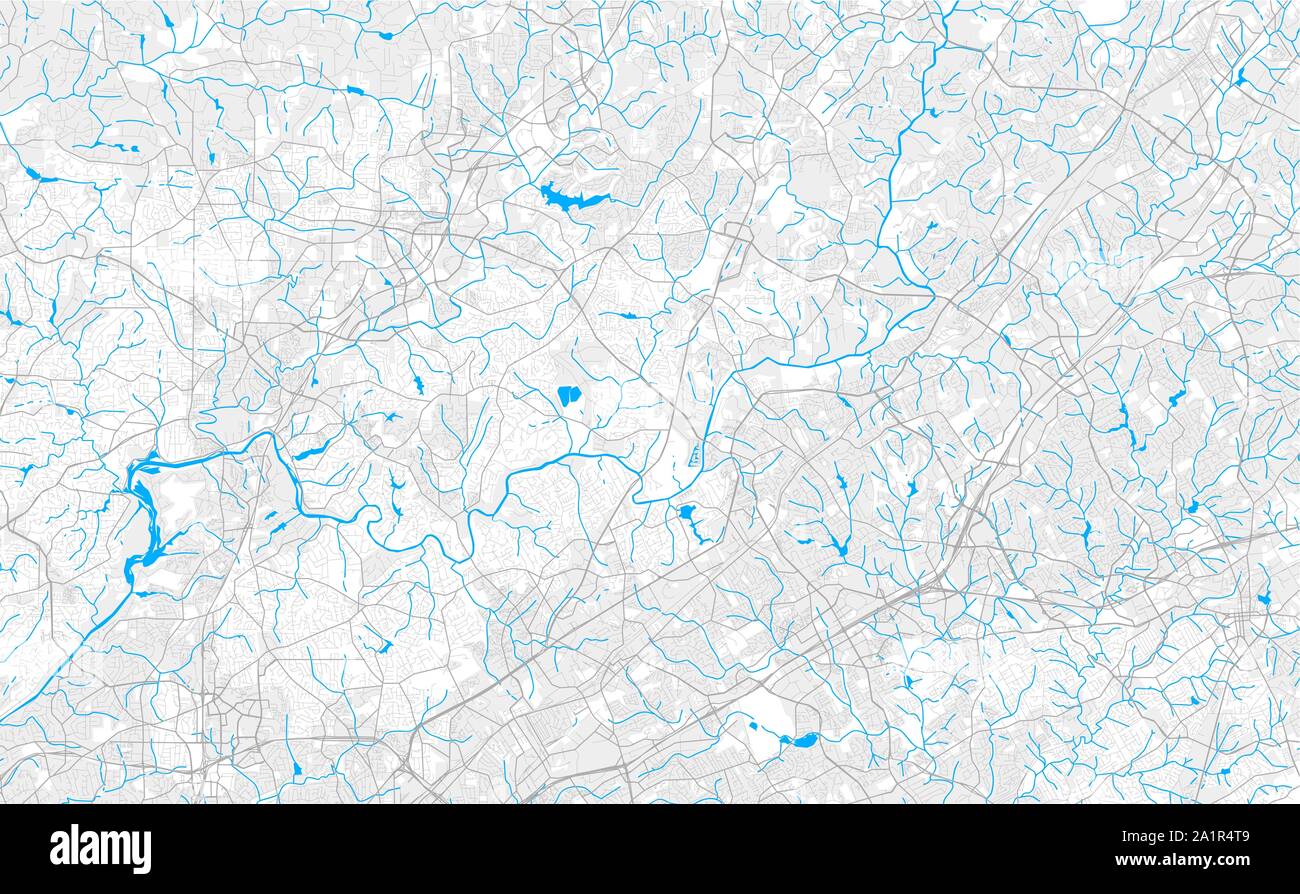 Rich detailed vector area map of Johns Creek, USA. Map