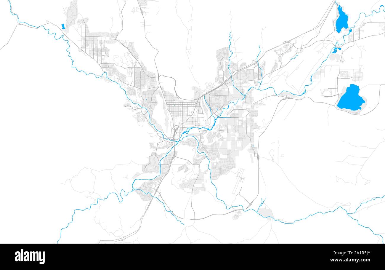 Rich detailed vector area map of St. George, Utah, USA. Map template for home decor. Stock Vector