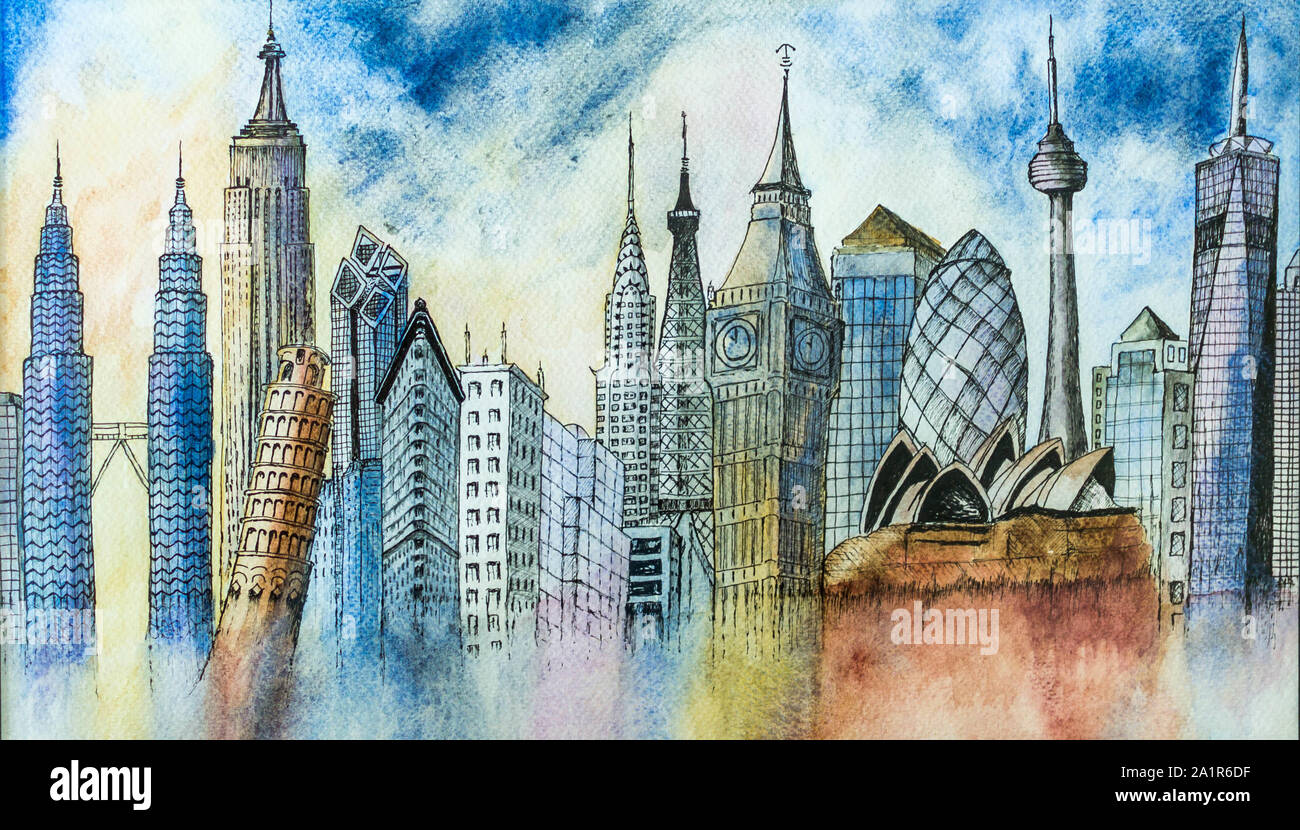 City of many iconic buildings Stock Photo