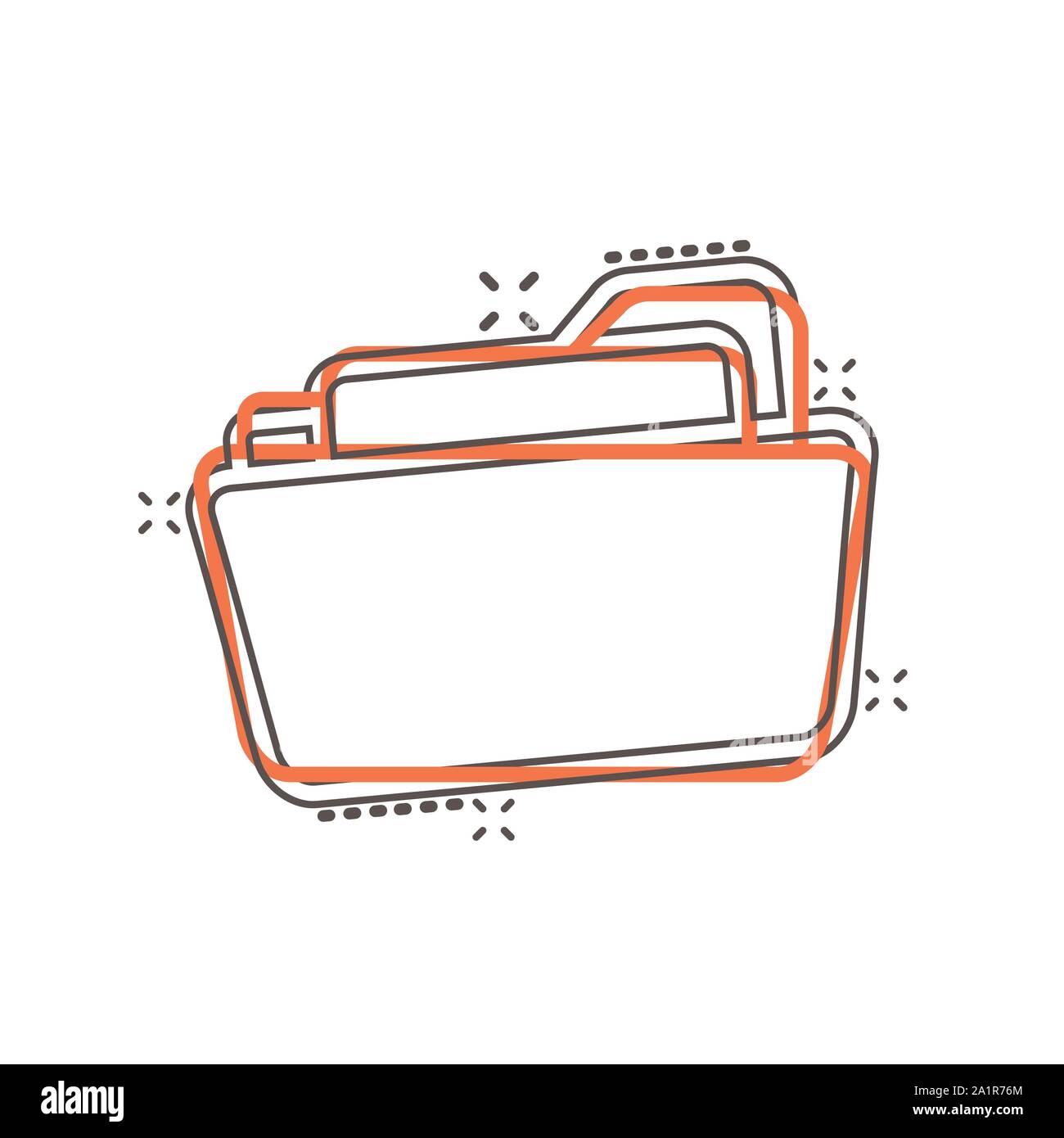 File folder icon in comic style. Documents archive vector cartoon ...