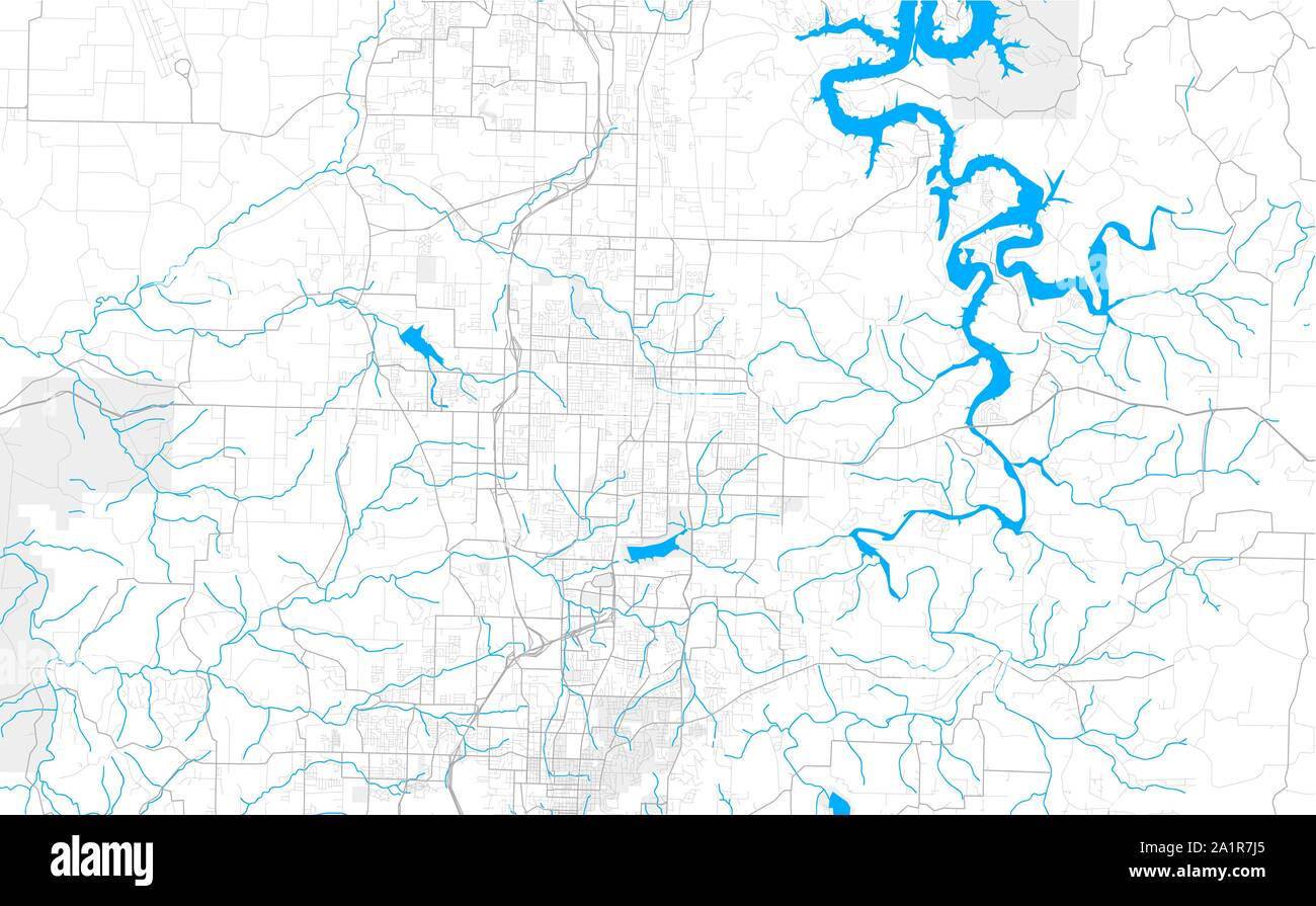 Rich detailed vector area map of Springdale, Arkansas, USA. Map ...