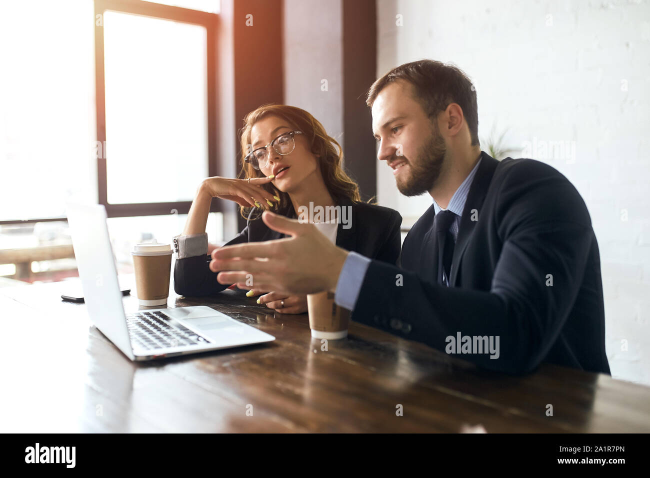 Handsome Guy Explaining His Point Of View On The Problem Thoughtful Serious Woman Touching Her Lips With Finger Looking At The Screen Of Laptop Clos Stock Photo Alamy Handsome Guy Explaining His Point Of View On The Problem Thoughtful Serious Woman Touching Her Lips With Finger Looking At The Screen Of Laptop Clos Stock Photo Alamy