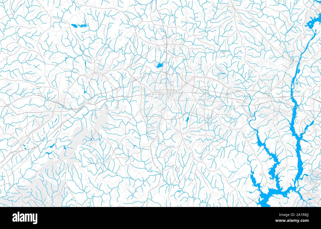Rich detailed vector area map of Gastonia, North Carolina, USA. Map