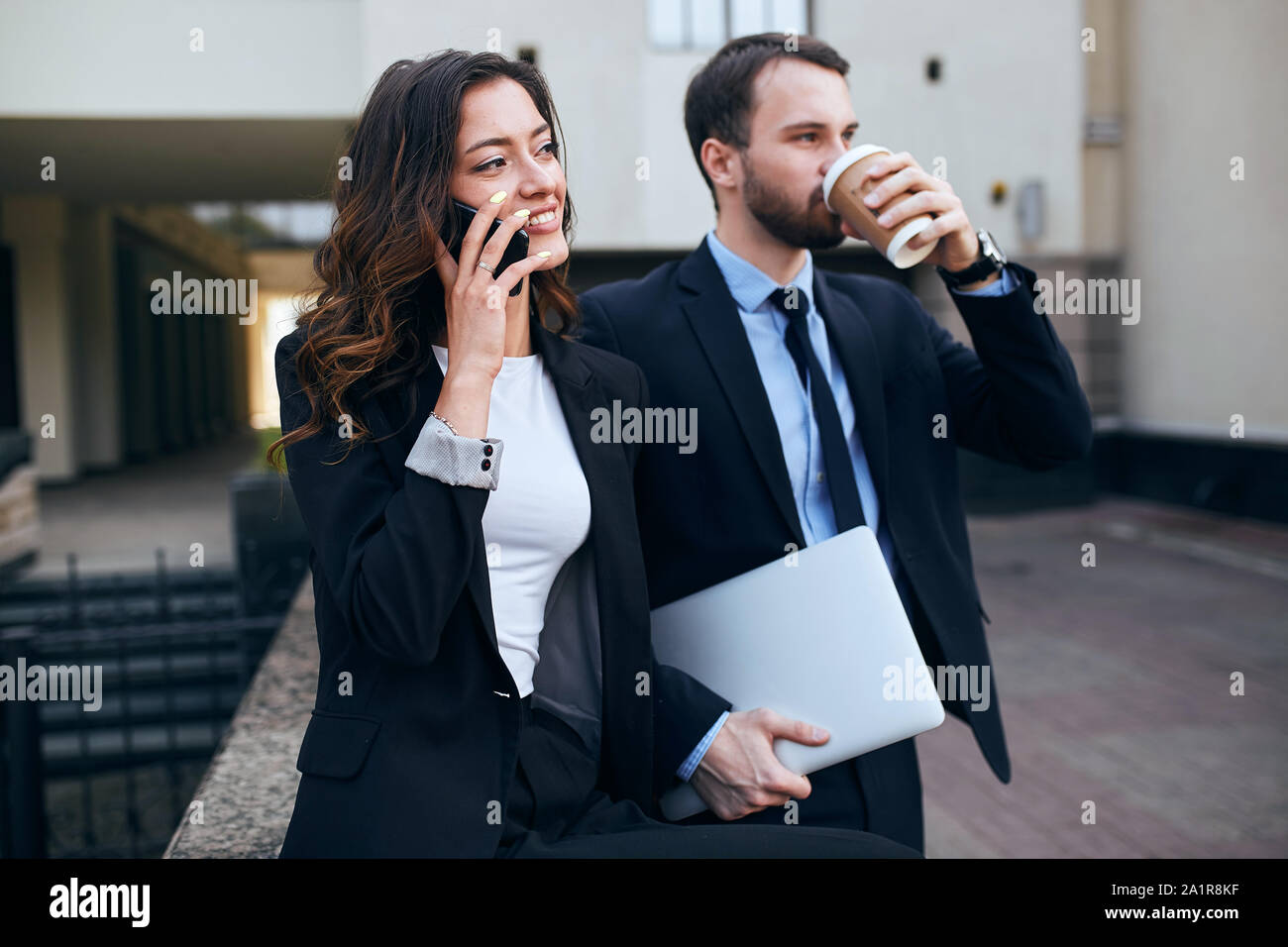 Man woman talking finished hi-res stock photography and images - Alamy