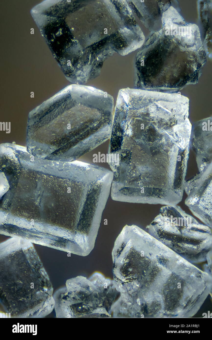 High magnification image of sugar granules Stock Photo