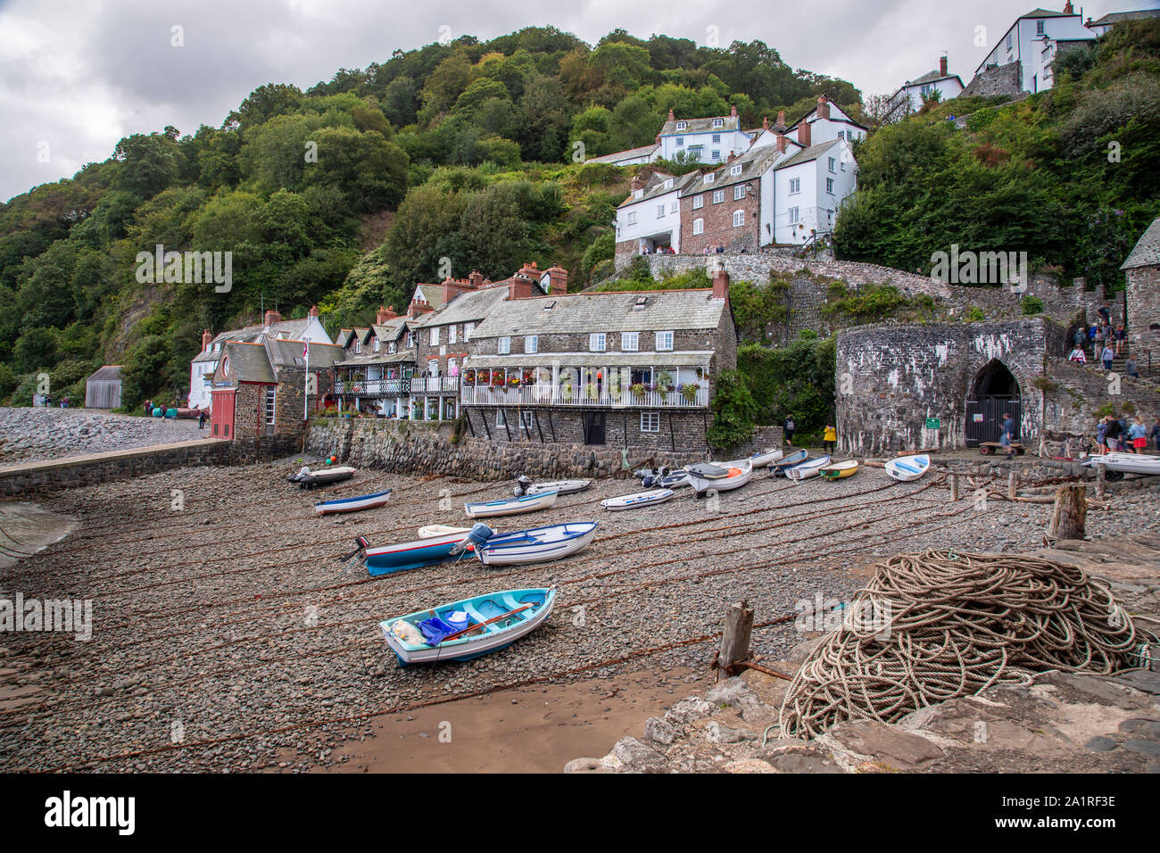 Clovelly harbour on the North Devon coast, England Stock Photo