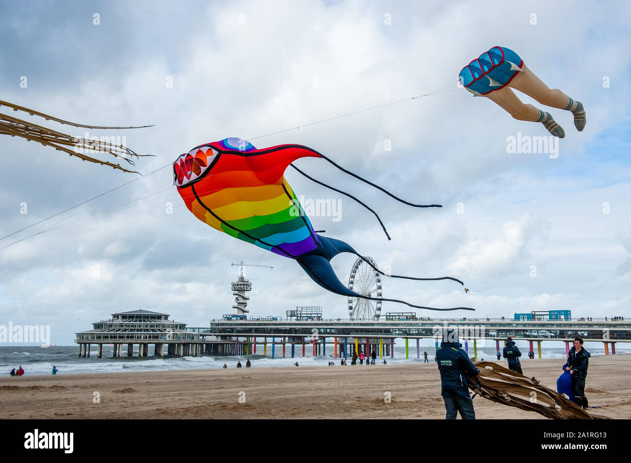 Kites flying in the sky during festival.The international Kite Festival