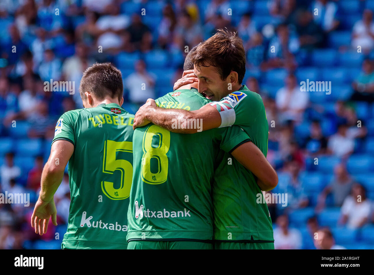 BARCELONA - SEP 22: Mikel Oyarzabal celebrate a goal with his teammates at  the La Liga match between RCD Espanyol and Real Sociedad at the RCDE Stadi  Stock Photo - Alamy