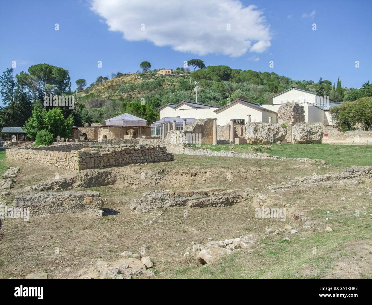 remains of the Villa Romana del Casale near Piazza Armerina in Sicily, Italy Stock Photo