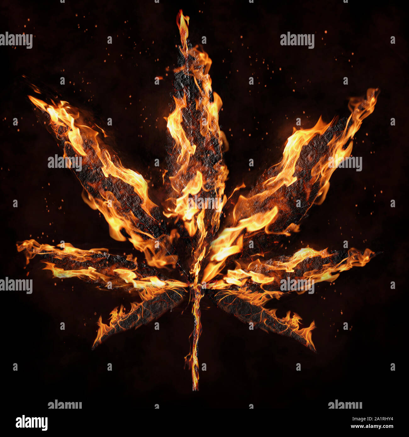 Cannabis leaf fire hi-res stock photography and images - Alamy