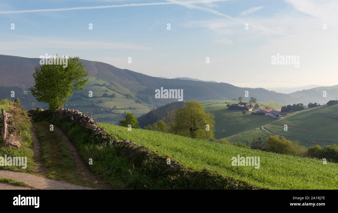 View of the village or Borres from Cerredo on the Hospitales Route of the Camino  Primitivo. This less-traveled route of the Camino de Santiago pilgrim Stock  Photo - Alamy