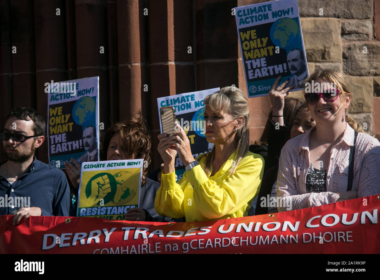 Martina Anderson, Sinn Fein MEP at climate change protest Stock Photo