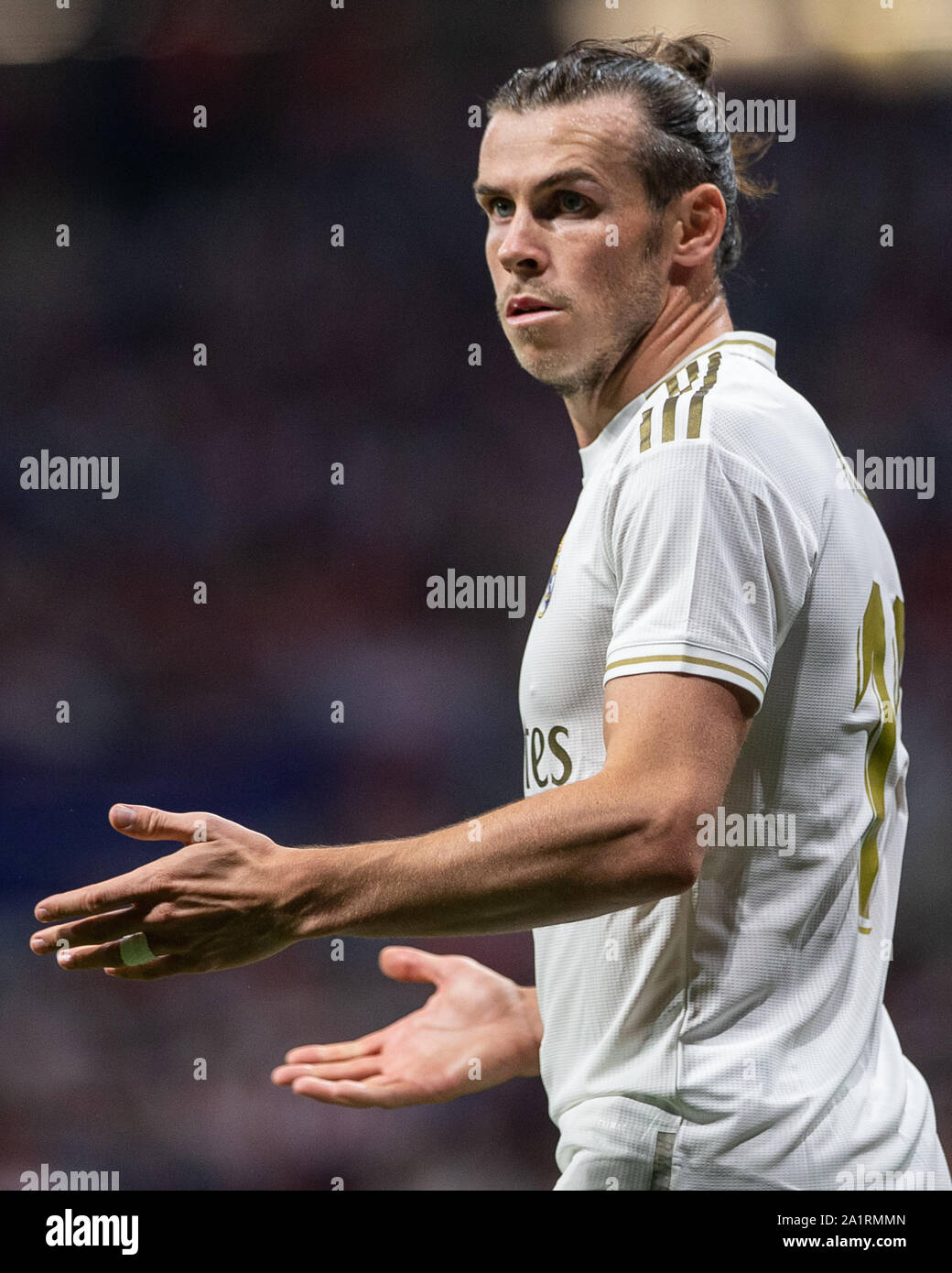Madrid, Spain. 28th Sep, 2019. Gareth Bale of Real Madridduring the match Atletico de Madrid v Real Madrid CF, of LaLiga 2019/2019 season, date 7. Wanda Metropolitano Stadium. Madrid, Spain, 28 SEP 2019. Credit: PRESSINPHOTO/Alamy Live News Stock Photo