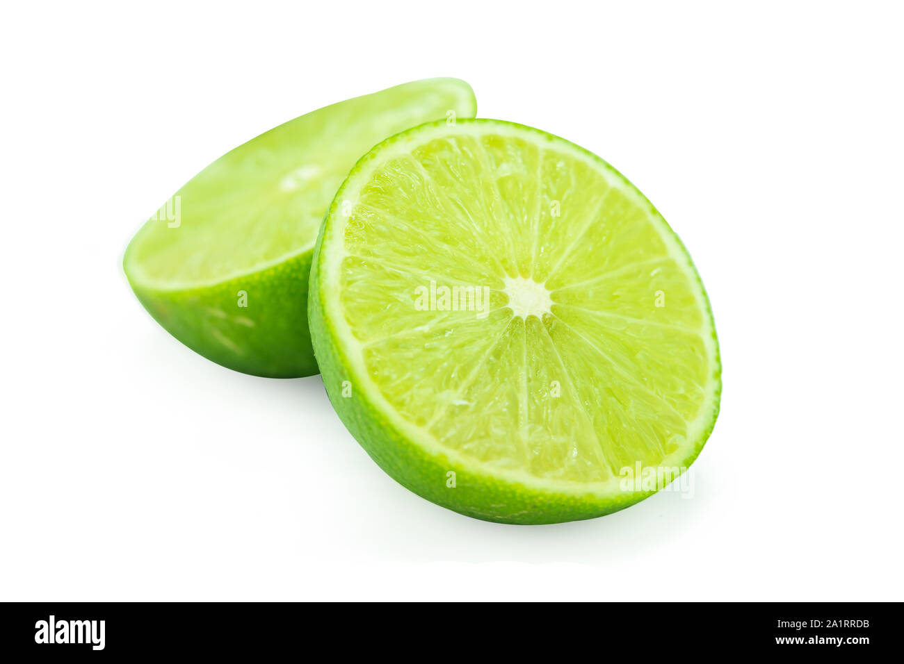 Slice of green lime isolated on white background. with clipping path ...