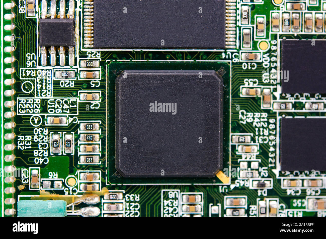 Close up blank microchip on Electronic circuit board Stock Photo - Alamy