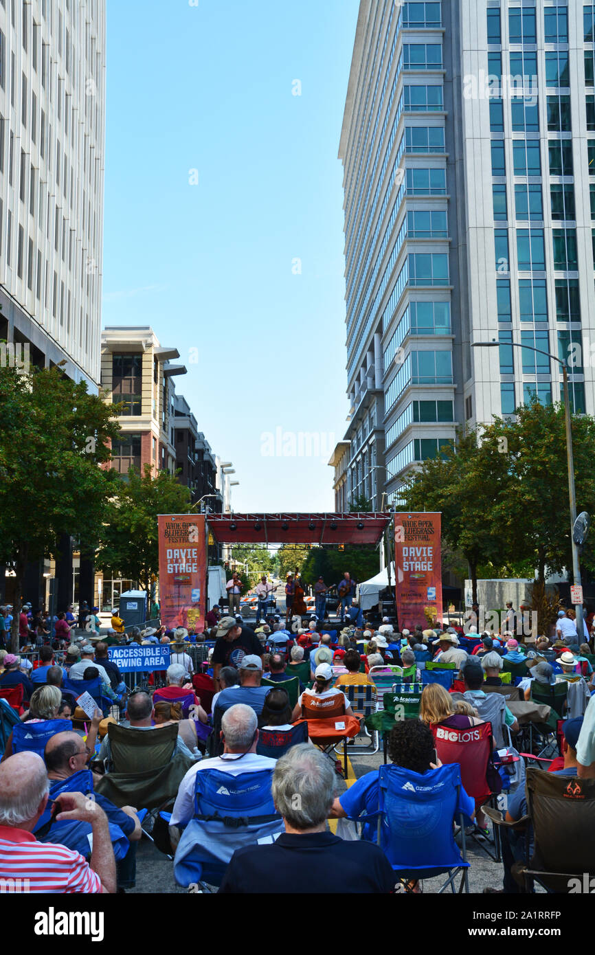 Bands play live music at the 2019 Wide Open Bluegrass Festival in
