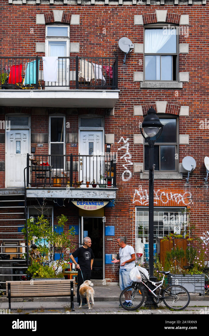 Typical Montreal Triplex and convenience store on Park avenue