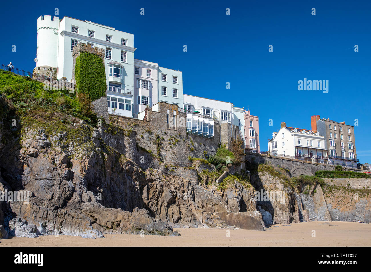 SAUNDERSFOOT WALES, UK 13th September 2019 Colorful houses on top of