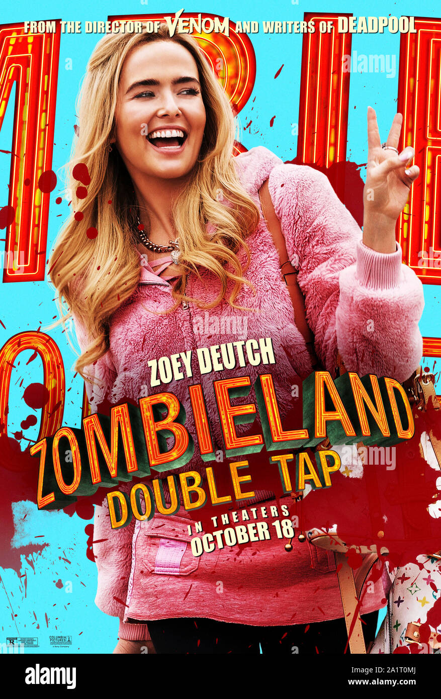 RELEASE DATE: October 18, 2019 TITLE: Zombieland 2: Double Tap STUDIO: Colombia Pictures DIRECTOR: Ruben Fleischer PLOT: Columbus, Tallahasse, Wichita, and Little Rock move to the American heartland as they face off against evolved zombies, fellow survivors, and the growing pains of the snarky makeshift family. STARRING: ZOEY DEUTCH as Madison. (Credit Image: © Colombia Pictures/Entertainment Pictures) Stock Photo