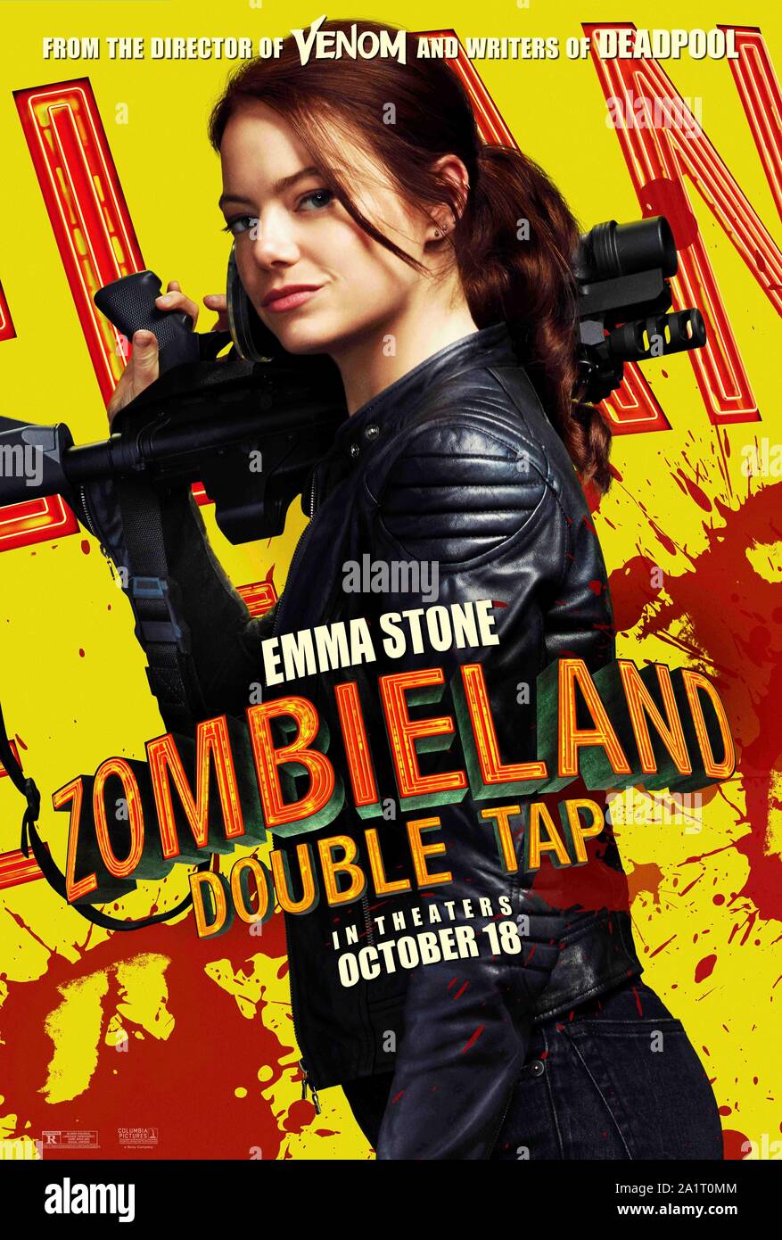 RELEASE DATE: October 18, 2019 TITLE: Zombieland 2: Double Tap STUDIO: Colombia Pictures DIRECTOR: Ruben Fleischer PLOT: Columbus, Tallahasse, Wichita, and Little Rock move to the American heartland as they face off against evolved zombies, fellow survivors, and the growing pains of the snarky makeshift family. STARRING: EMMA STONE as Wichita. (Credit Image: © Colombia Pictures/Entertainment Pictures) Stock Photo
