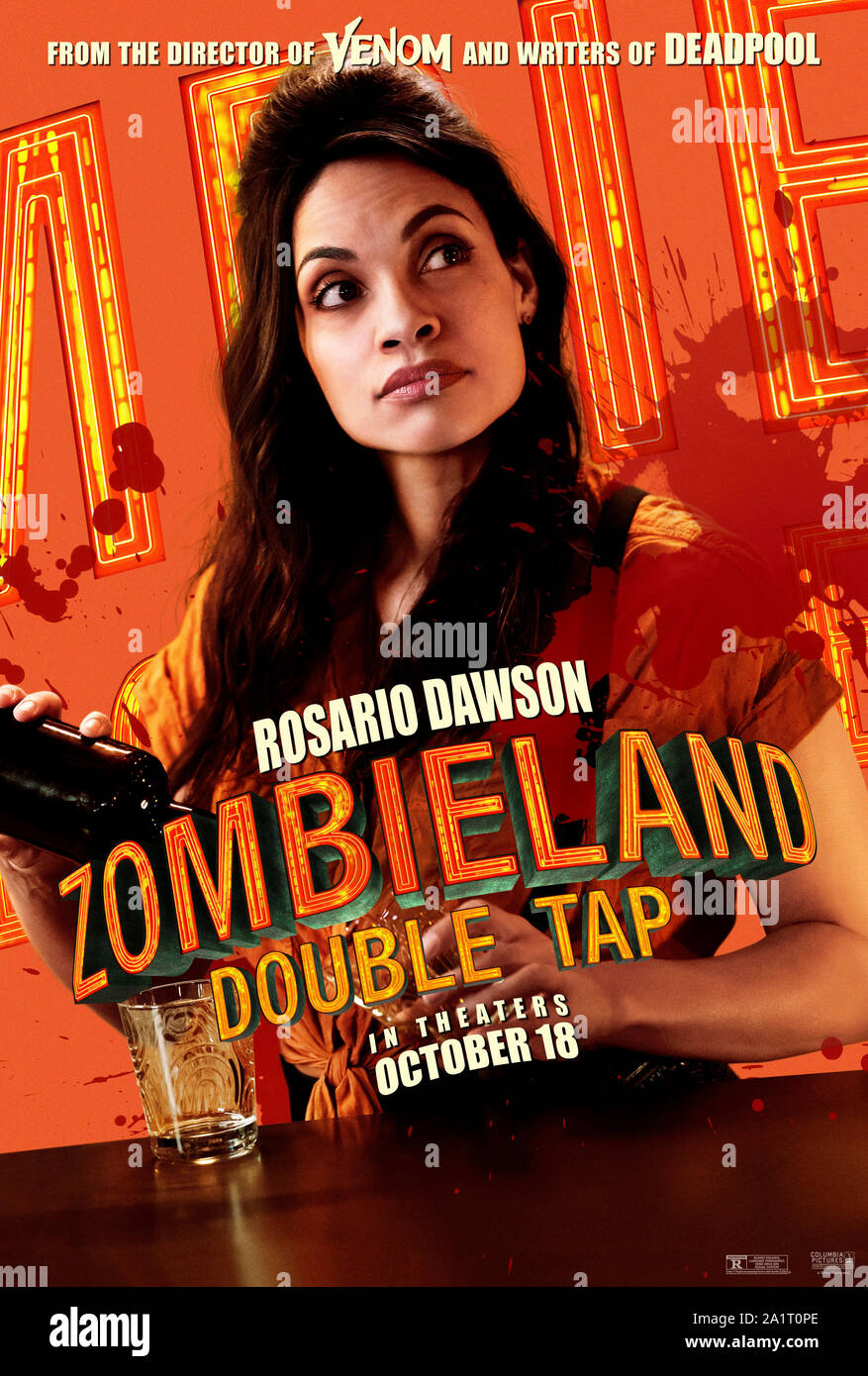 RELEASE DATE: October 18, 2019 TITLE: Zombieland 2: Double Tap STUDIO: Colombia Pictures DIRECTOR: Ruben Fleischer PLOT: Columbus, Tallahasse, Wichita, and Little Rock move to the American heartland as they face off against evolved zombies, fellow survivors, and the growing pains of the snarky makeshift family. STARRING: ROSARIO DAWSON as Nevada. (Credit Image: © Colombia Pictures/Entertainment Pictures) Stock Photo