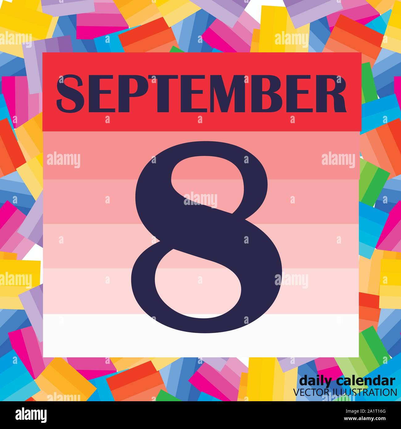 September 8 icon. For planning important day. Banner for holidays and