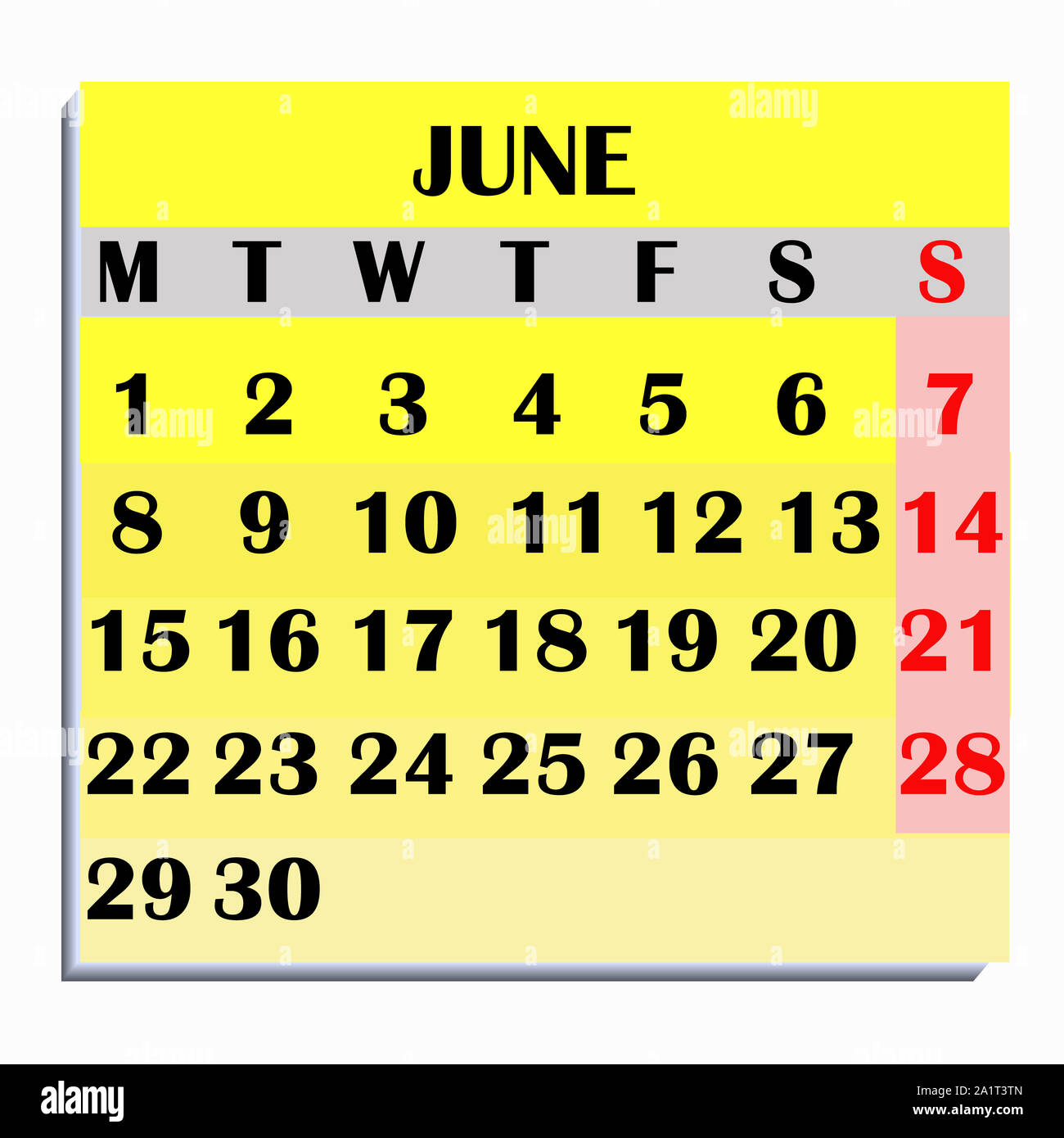 Calendar Design Month June Year Calendar Colorful Design For Calendar Calendar For Organization And Business Week Starts Monday Stock Photo Alamy