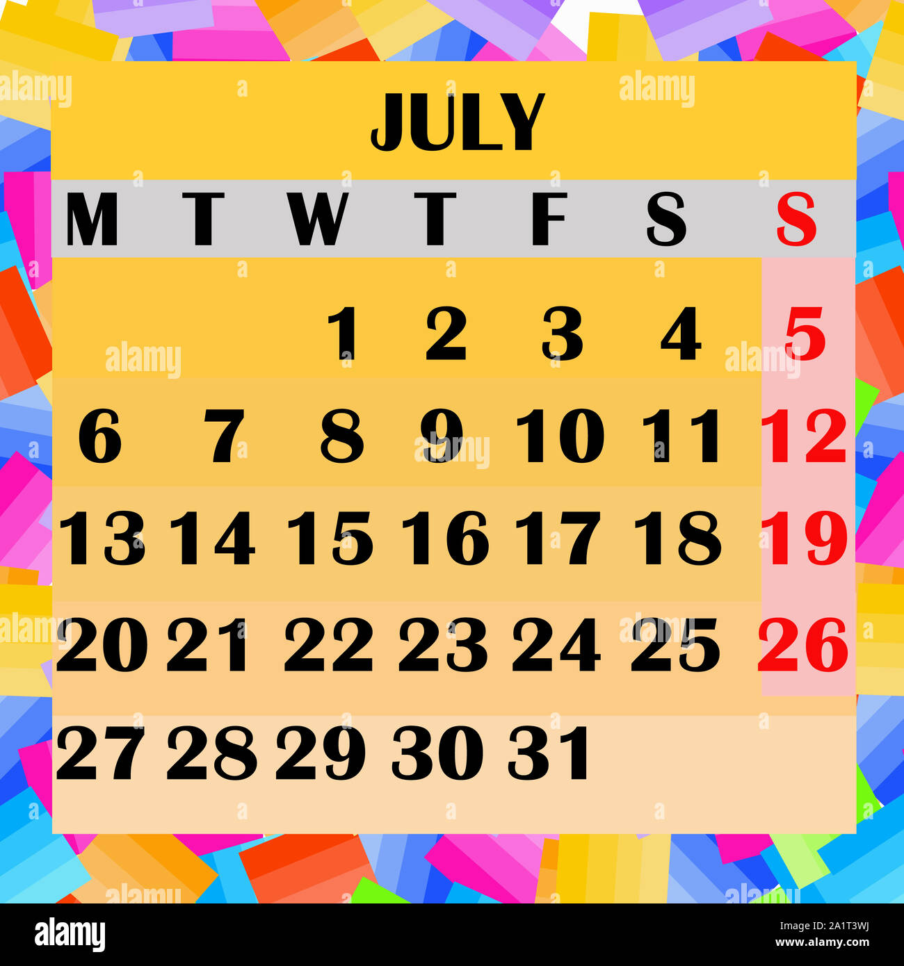 Month Of July Calendar Month Of July Calendar